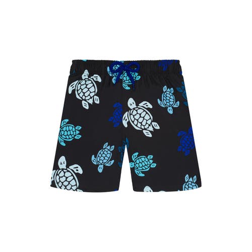 Vilebrequin Turtle-print Swim Shorts In Noir