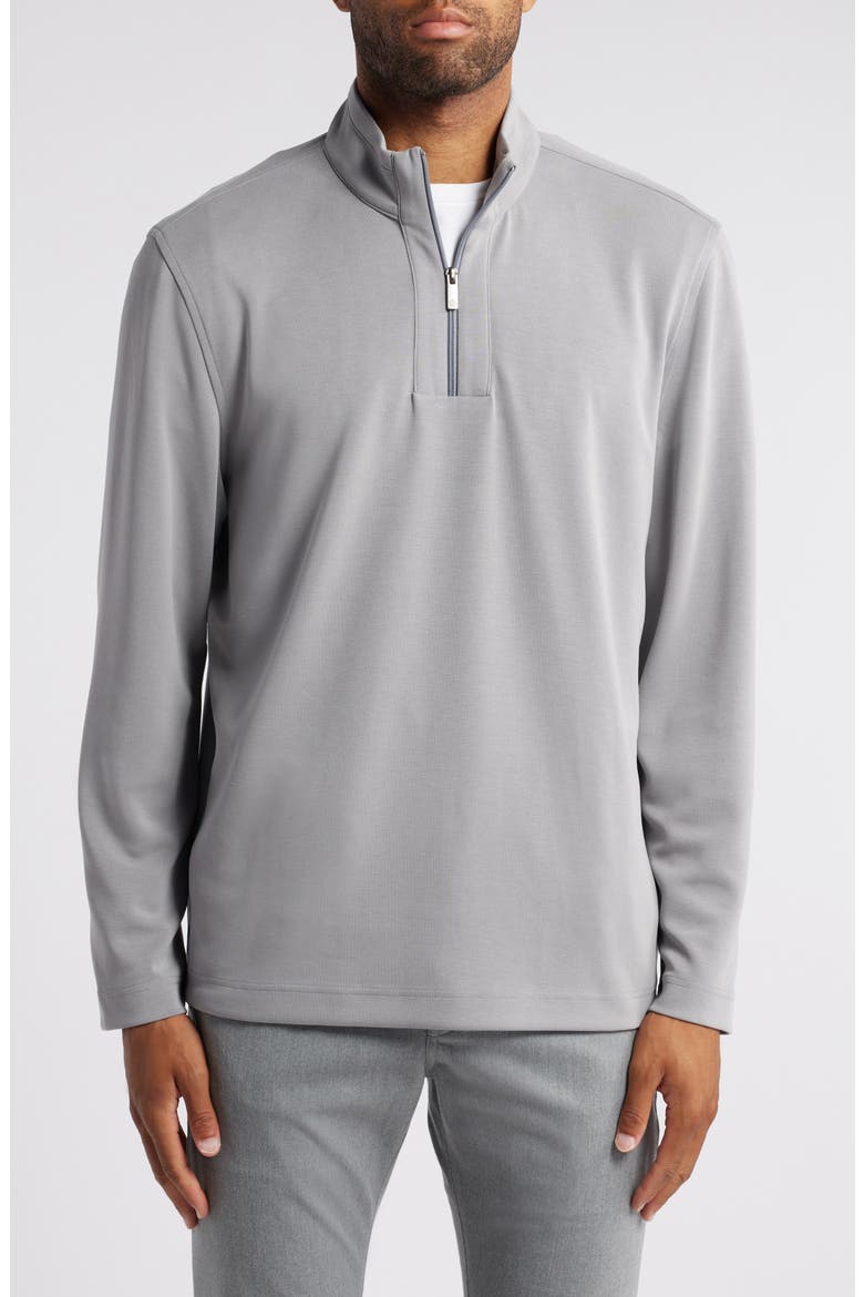Vintage Wash Quarter Zip Top, Main, color, GRAY