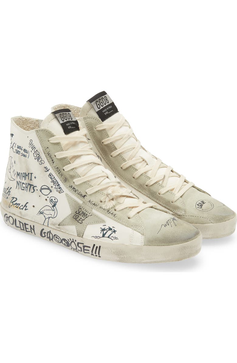 Golden Goose Francy Leather High Top Sneaker, Main, color, White/ Ice/ Black
