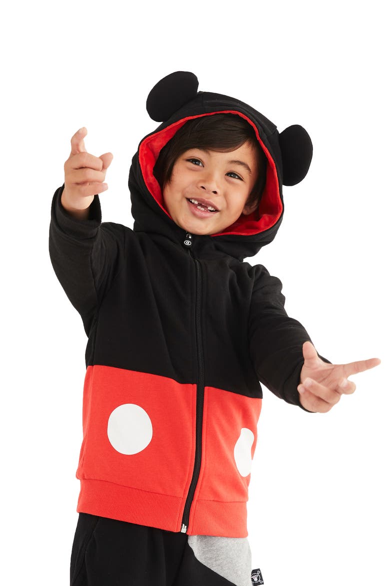 Mickey Mouse® 2-in-1 Stuffed Animal Hoodie, Alternate, color, BLACK / RED MIX