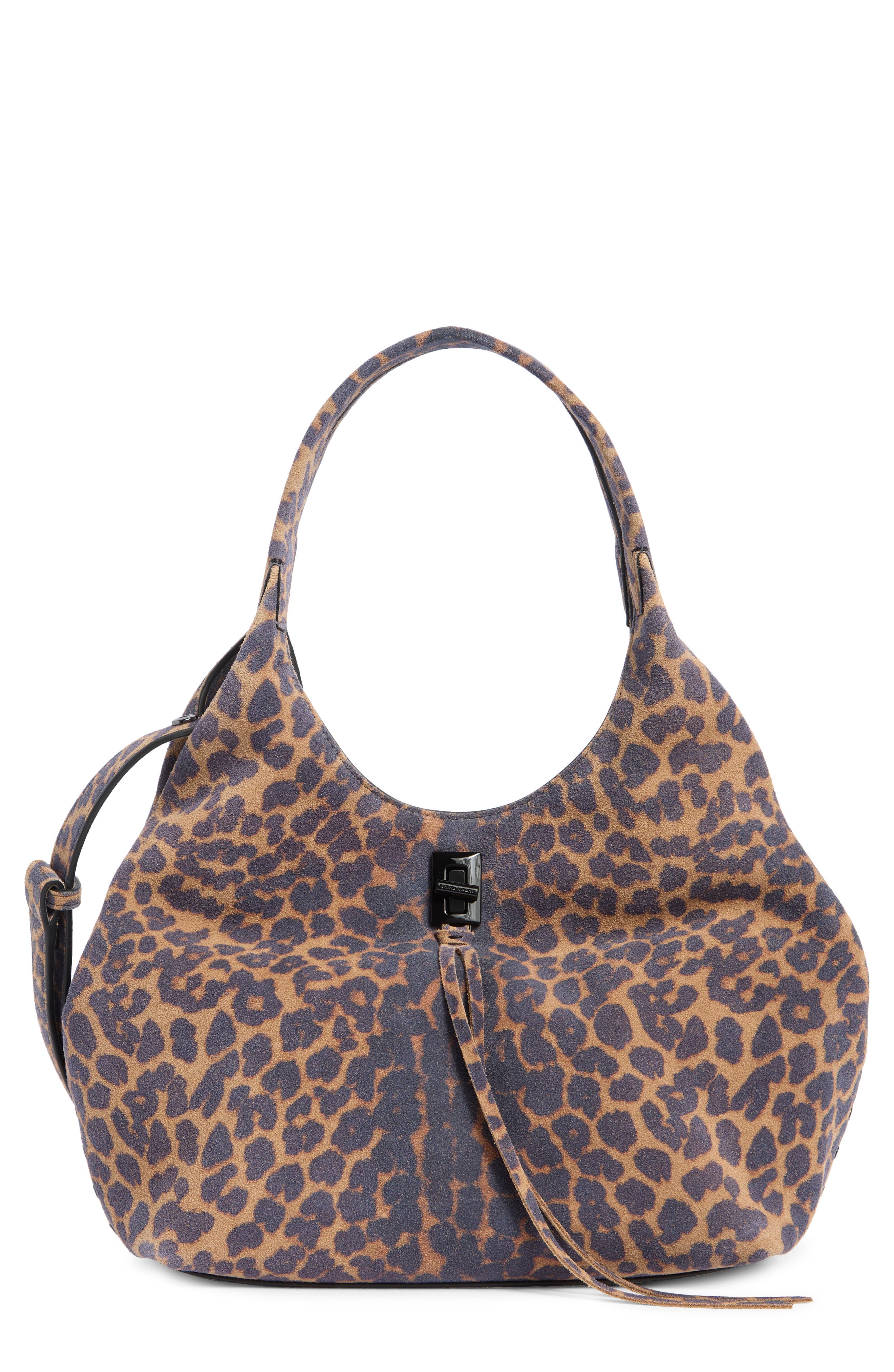 Rebecca Minkoff Darren Leather Carrysome Bag, Main, color, Leopard