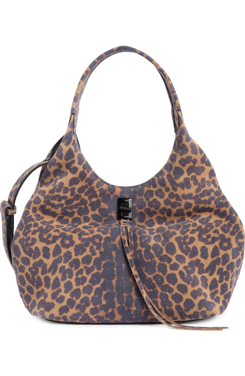 Rebecca Minkoff Darren Leather Carrysome Bag, Main, color, Leopard