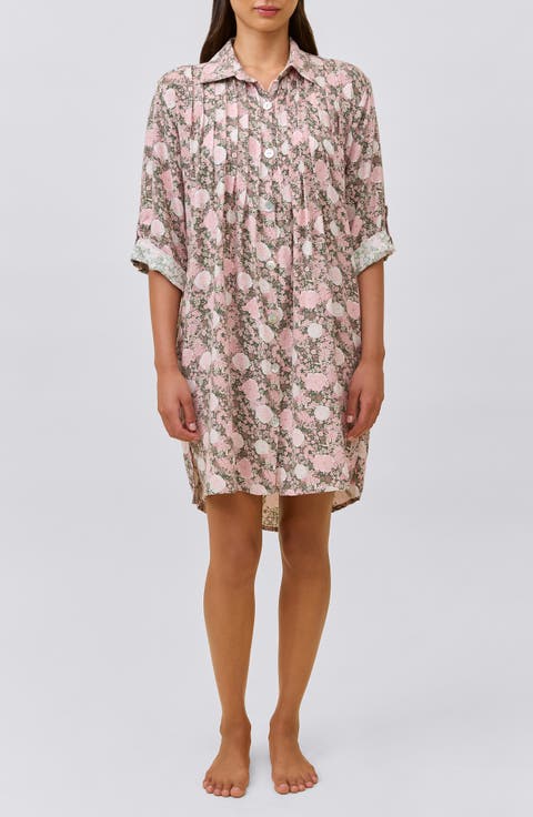 Meribel Pleated Cotton Blend Nightgown