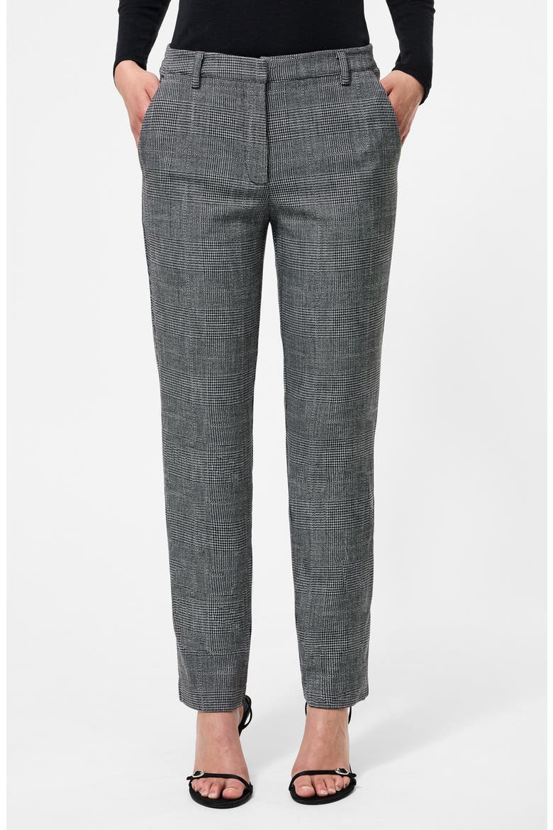 Glen Plaid Slim Crop Pants, Main, color, CHARCOAL
