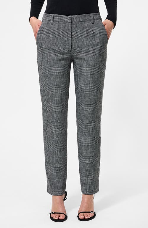 French Connection Glen Plaid Slim Crop Pants In Gray