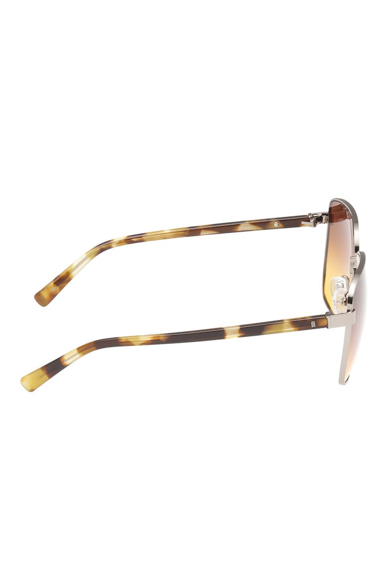 58mm Gradient Square Sunglasses, Alternate, color, SHINY LIGHT NICKELTIN / BROWN