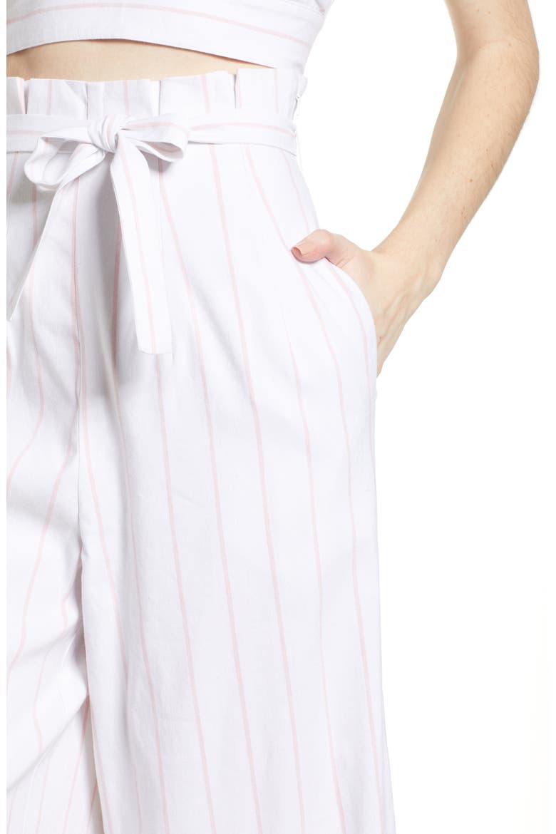 High Waist Crop Wide Leg Pants, Alternate, color, WHITE RETRO STRIPE
