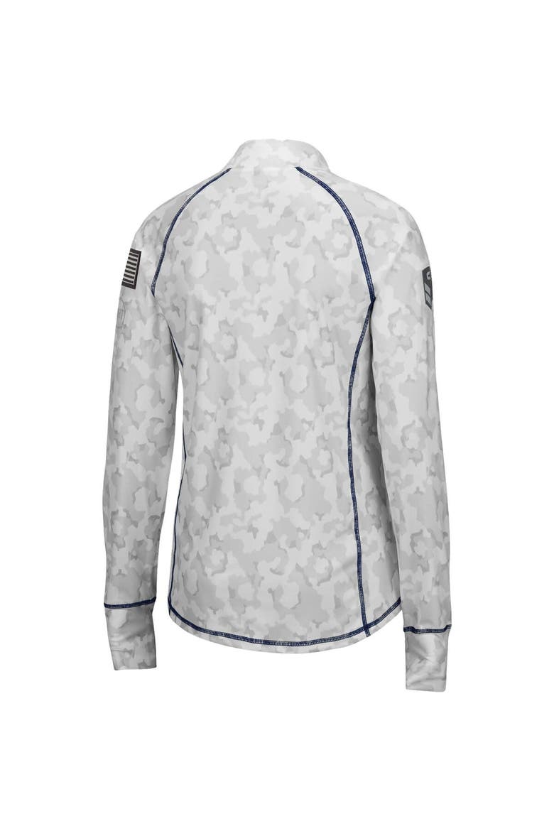 Women's Colosseum White West Virginia Mountaineers OHT Military Appreciation Officer Arctic Camo Fitted Lightweight 1/4-Zip Jacket, Alternate, color, White