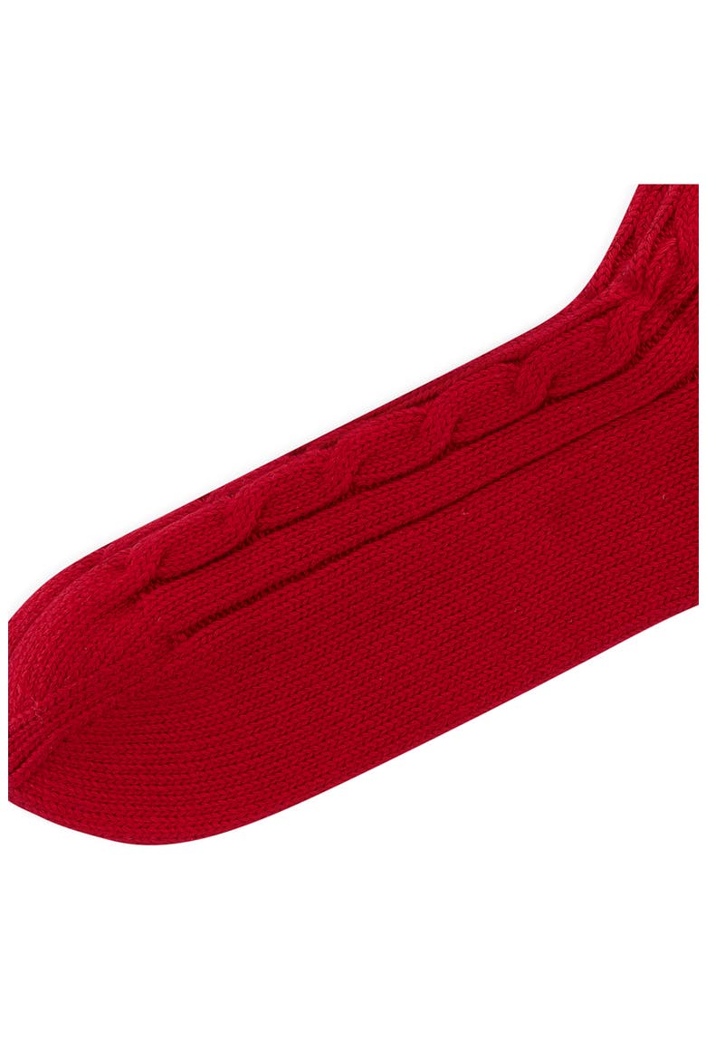 Seasonless Cable Crew Socks, Alternate, color, RED
