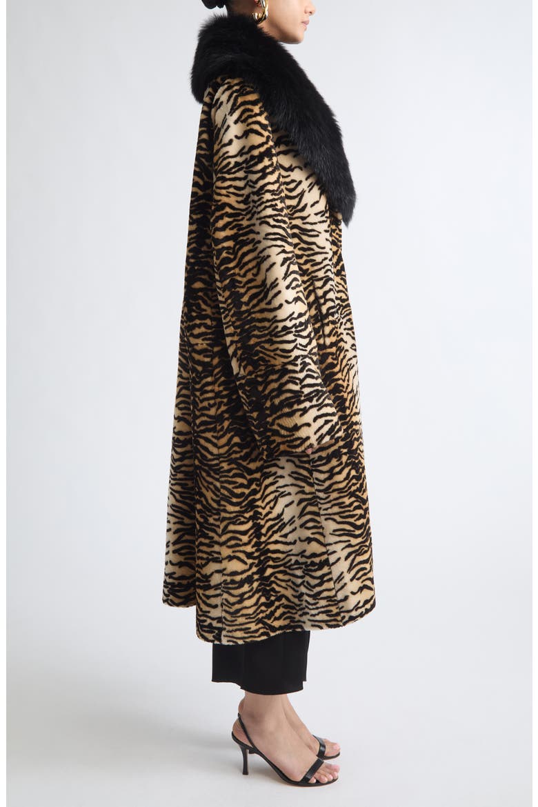 Nina Genuine Shearling Coat, Alternate, color, GOLDEN TIGER