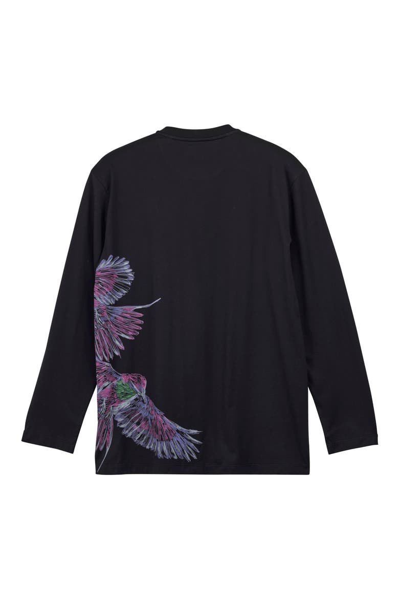 Long Sleeve Graphic T-Shirt, Alternate, color, BLACK