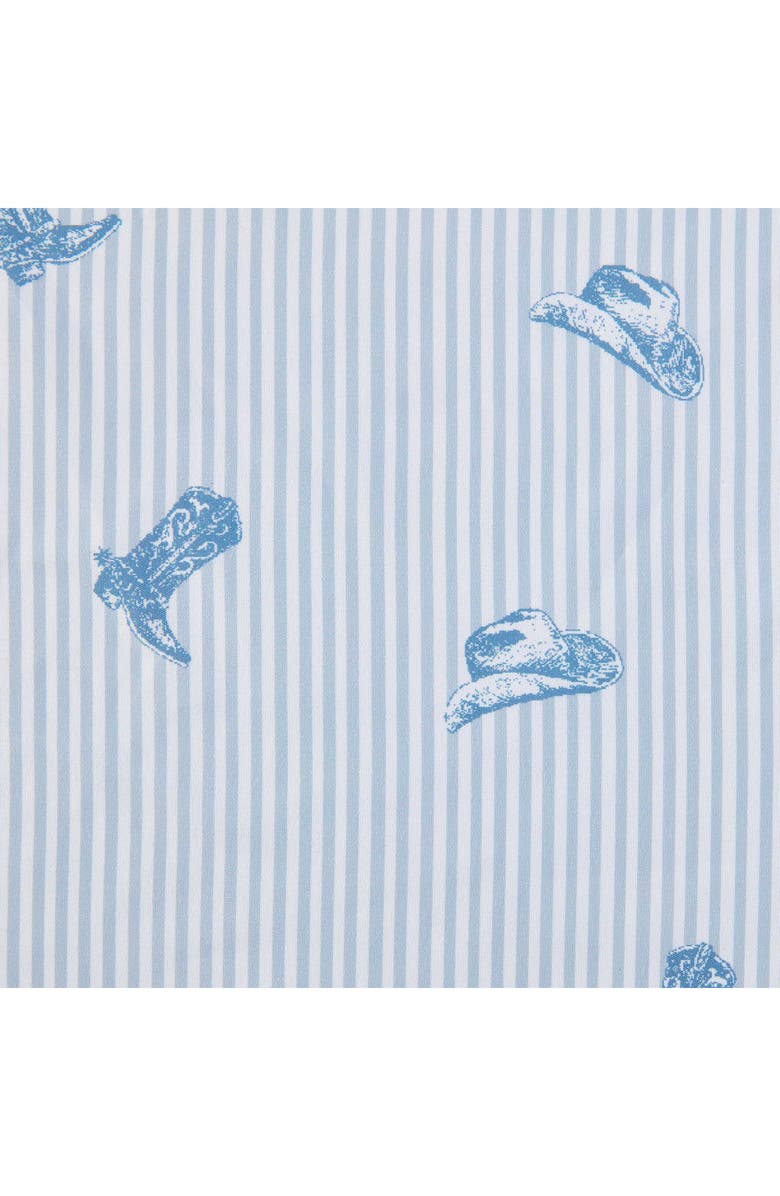 Wrangler Cowboy & Stripe Print Sheet Set, Alternate, color, Light Pastel Blue
