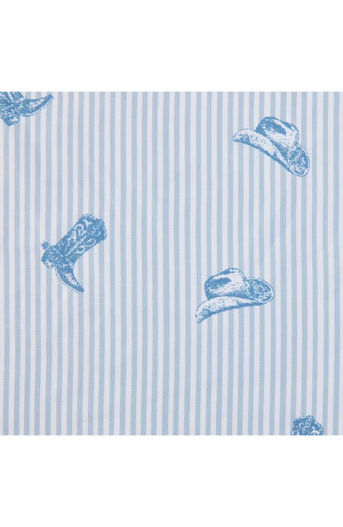 Wrangler Cowboy Pinstripe Ultra Soft Sheet Set In Light Pastel Blue