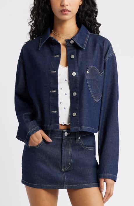 BP. Heart Pocket Crop Denim Shacket