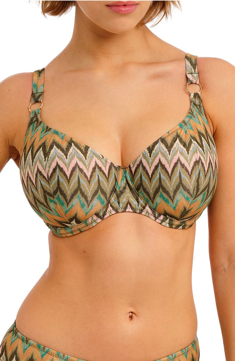 Freya Arizona Wave Underwire Plunge Bikini Top, Main, color, 
