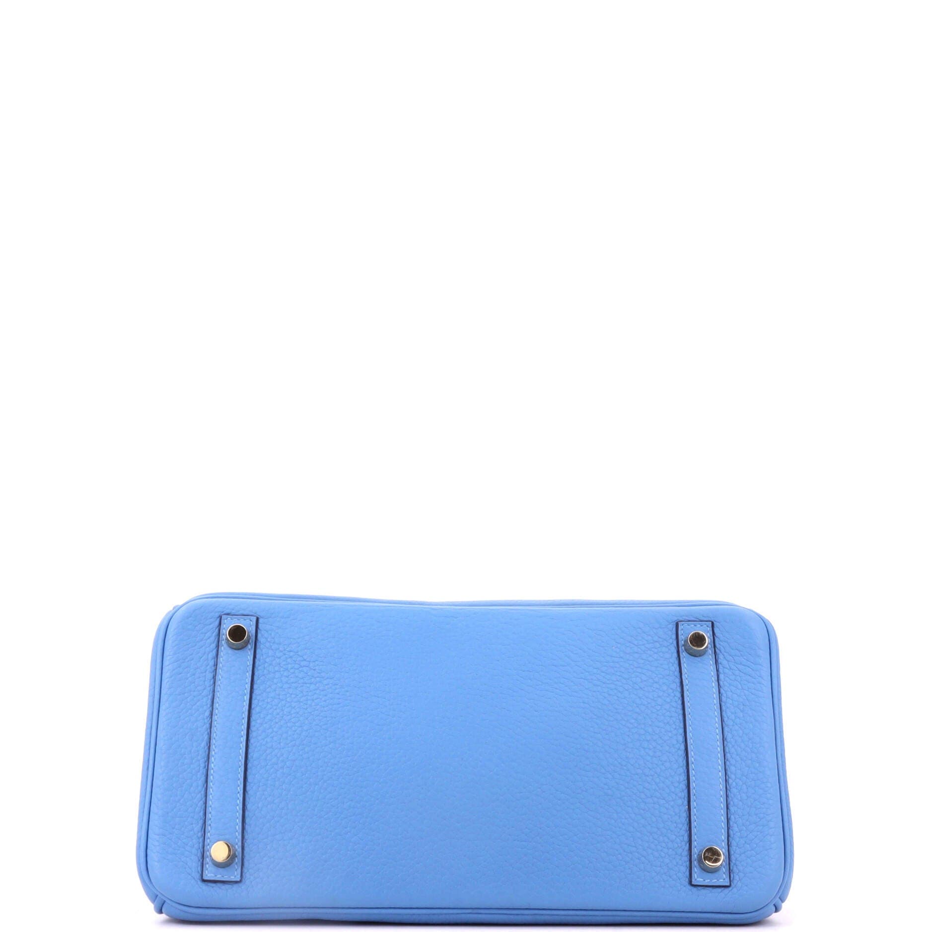 Birkin Handbag Blue Clemence with Gold Hardware 30, Alternate, color, Blue
