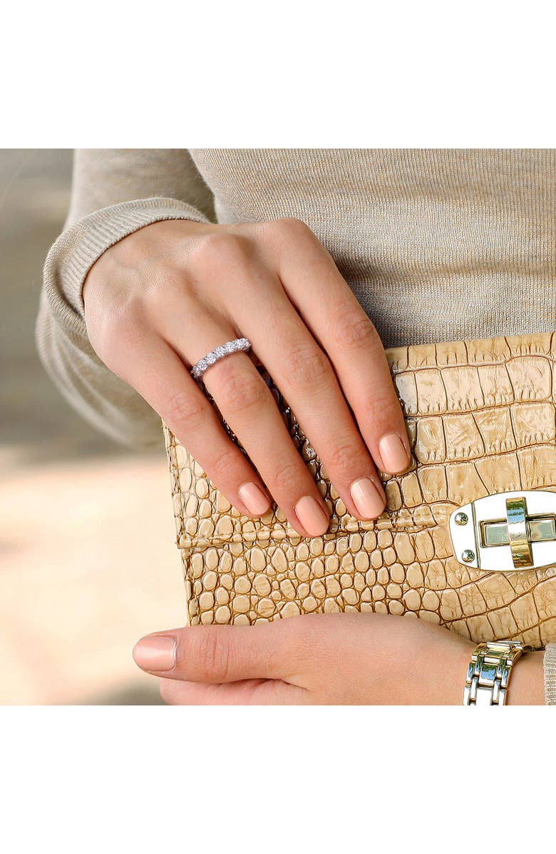 DELMAR Lab Created Moissanite Band Ring, Alternate, color, White