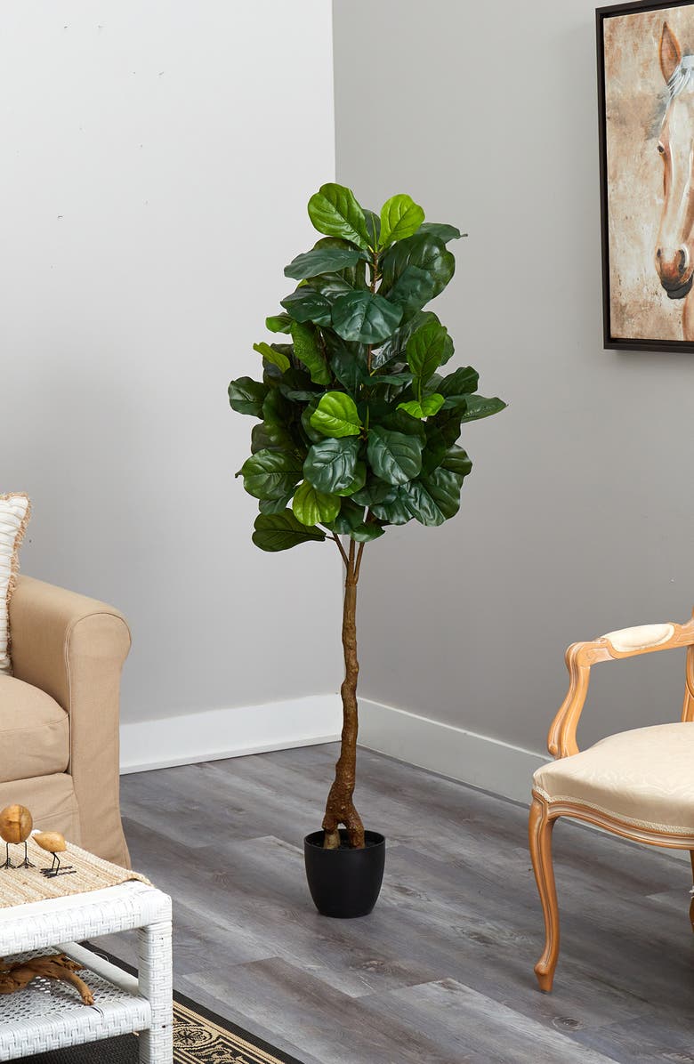 NEARLY NATURAL 64" Fiddle Leaf Artificial Tree, Alternate, color,
