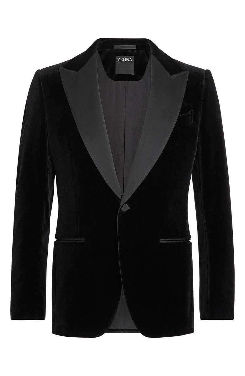 ZEGNA Couture Peak Lapel Velveteen Dinner Jacket, Alternate, color,