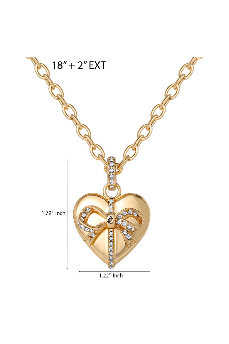 Gold-Tone Heart Charm Necklace - 18 +2", Alternate, color, Gold Tone