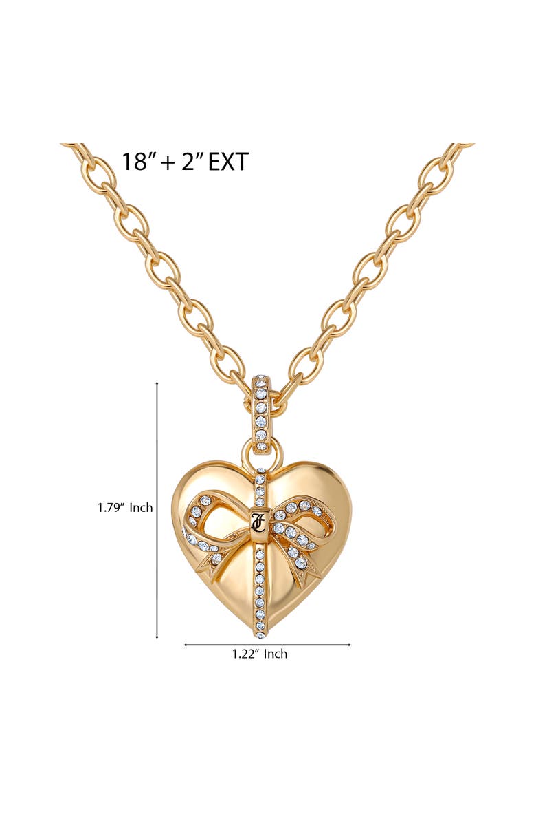 Juicy Couture Gold-Tone Heart Charm Necklace - 18 +2", Alternate, color, Gold Tone