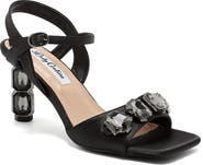 LADY COUTURE Double Jewel Heel Slingback With Large Stones Oornament Sandal