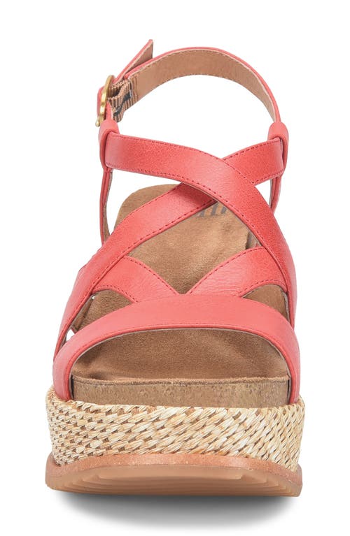 Söfft Devyn Slingback Espadrille Platform Wedge Sandal In Red Coral