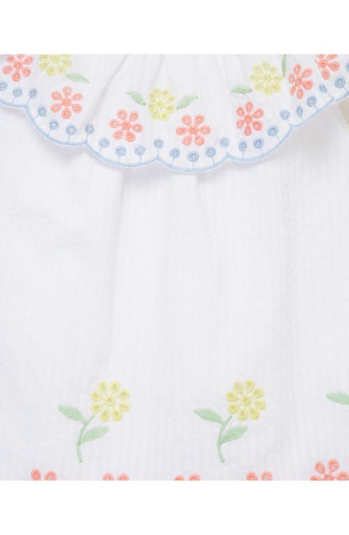 Shop Little Me Eyelet Ruffle Top & Shorts Set In White/pink