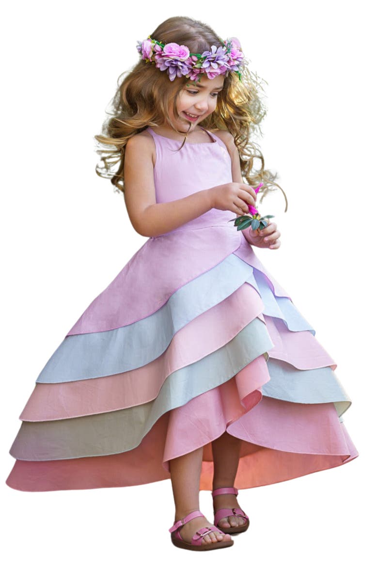 pastel rainbow dress Pastel Pink Rainbow Dress 3T