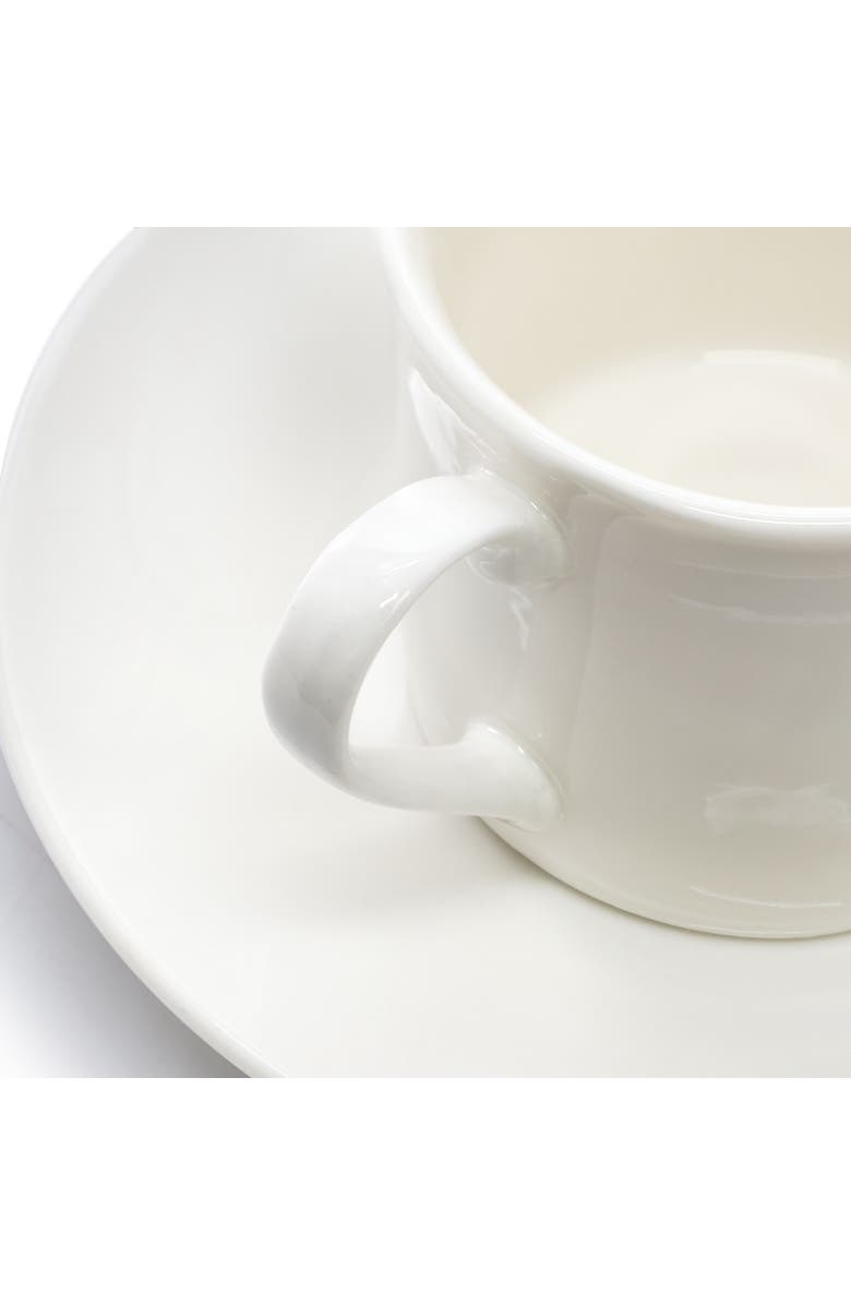 Elama Aspin 12 Piece 2.5 Ounce Porcelain Espresso Cup Set with Saucers, Alternate, color, White