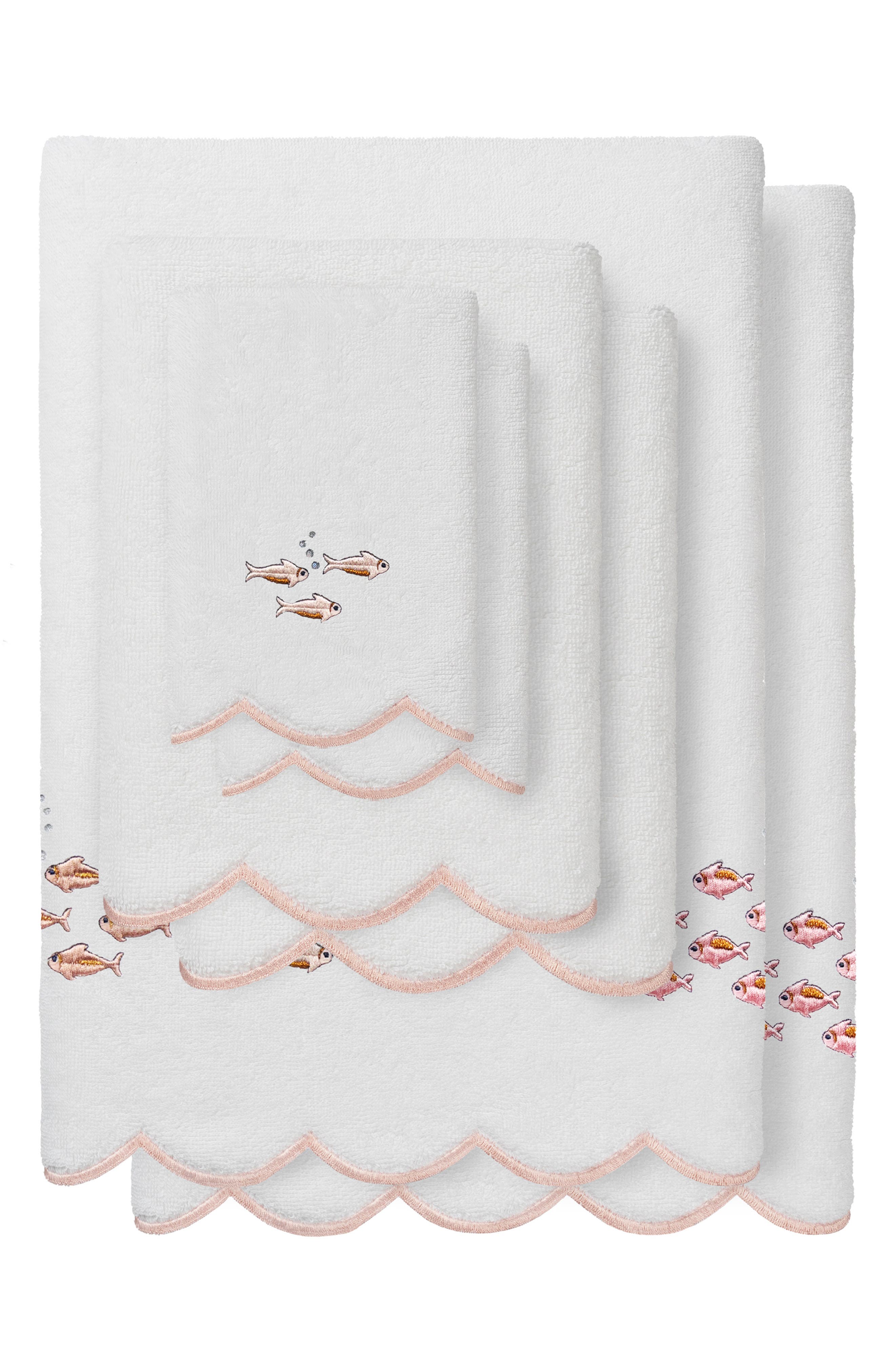 6-Piece Fish School Turkish Cotton Towel Set