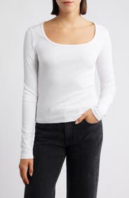Mavi Jeans Square Neck Long Sleeve T-Shirt