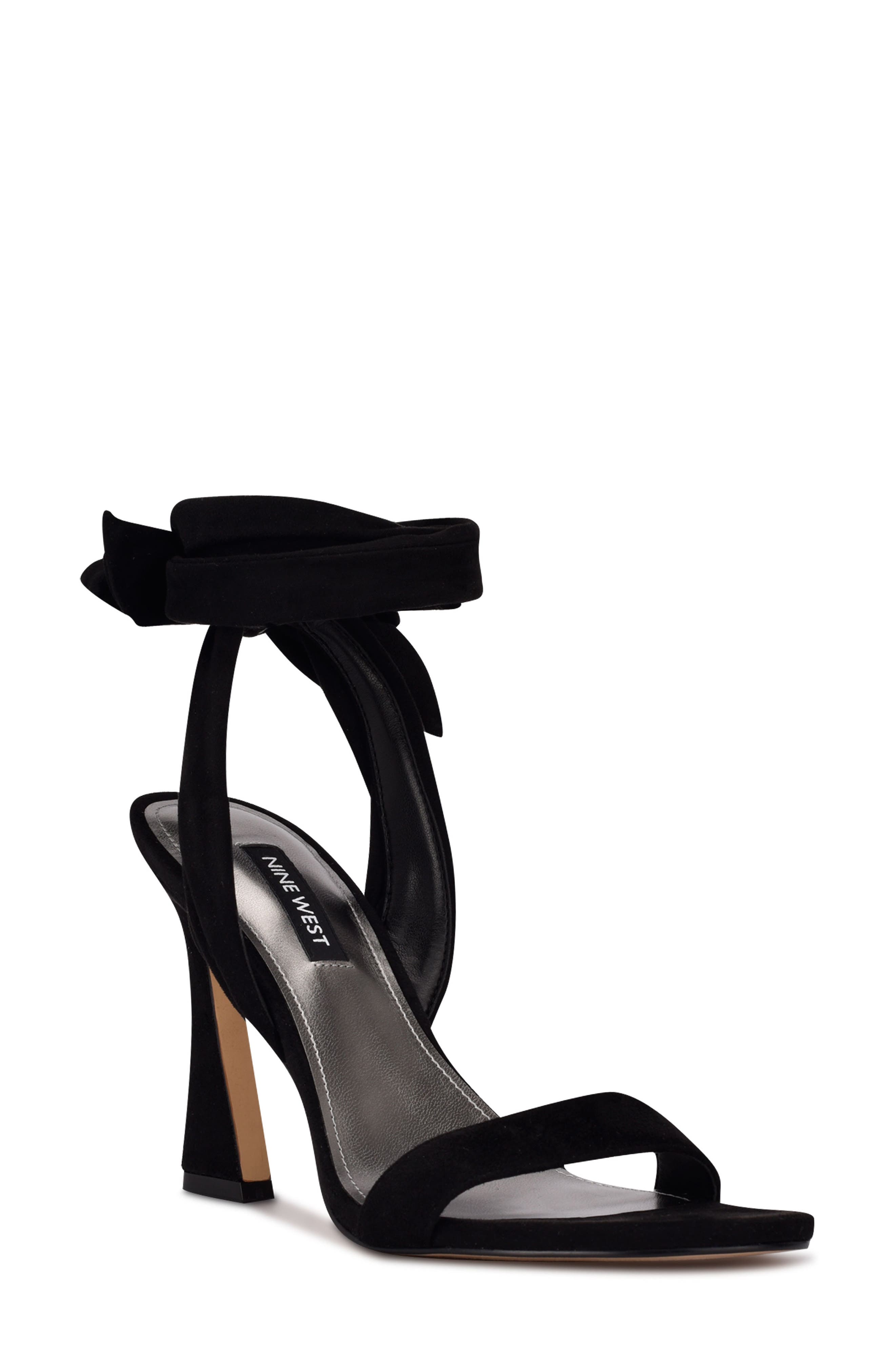 Nine West Kelsie Ankle Tie Sandal, Main, color, Black