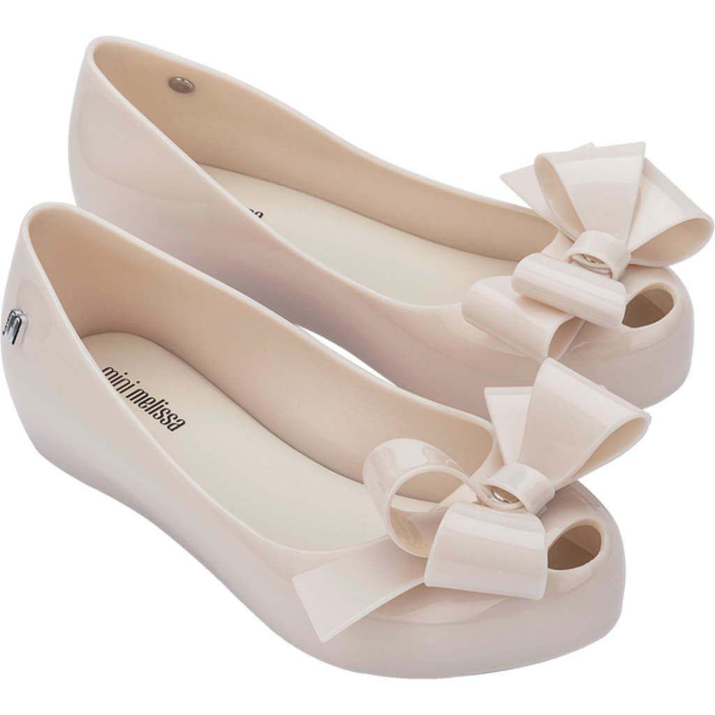 Mini Melissa Kids' Ultragirl Classic Flat In Neutral