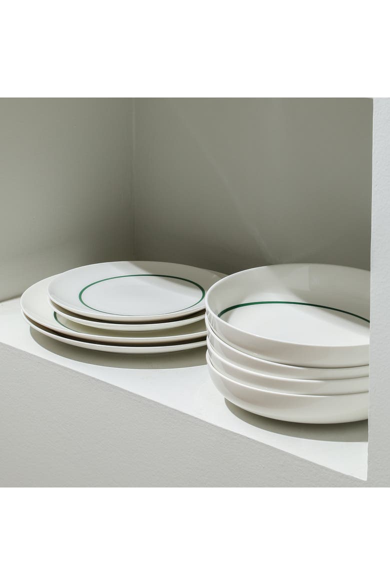Luna Porcelain 24-Piece Dinnerware Set, Alternate, color, Green