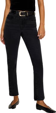Good American Good Legs SoftTech Mid Rise Straight Leg Jeans