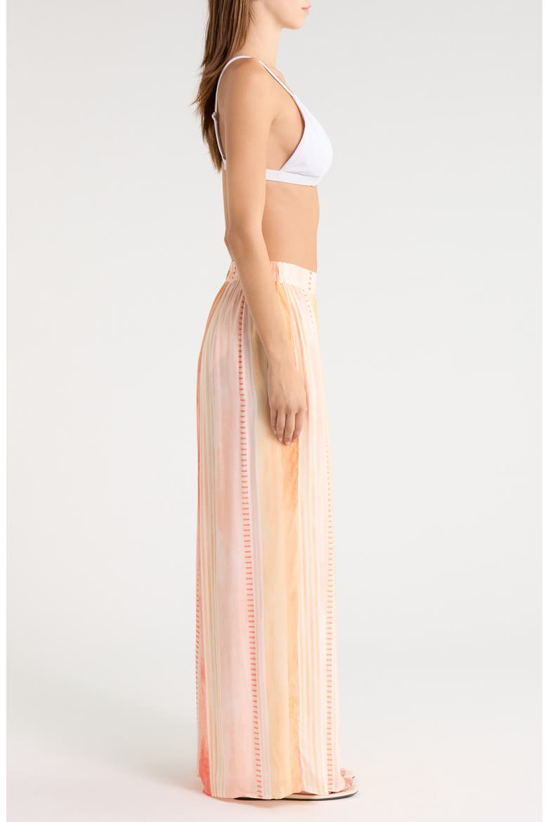 Print Wide Leg Cover-Up Pants, Alternate, color, CORAL STROVIA