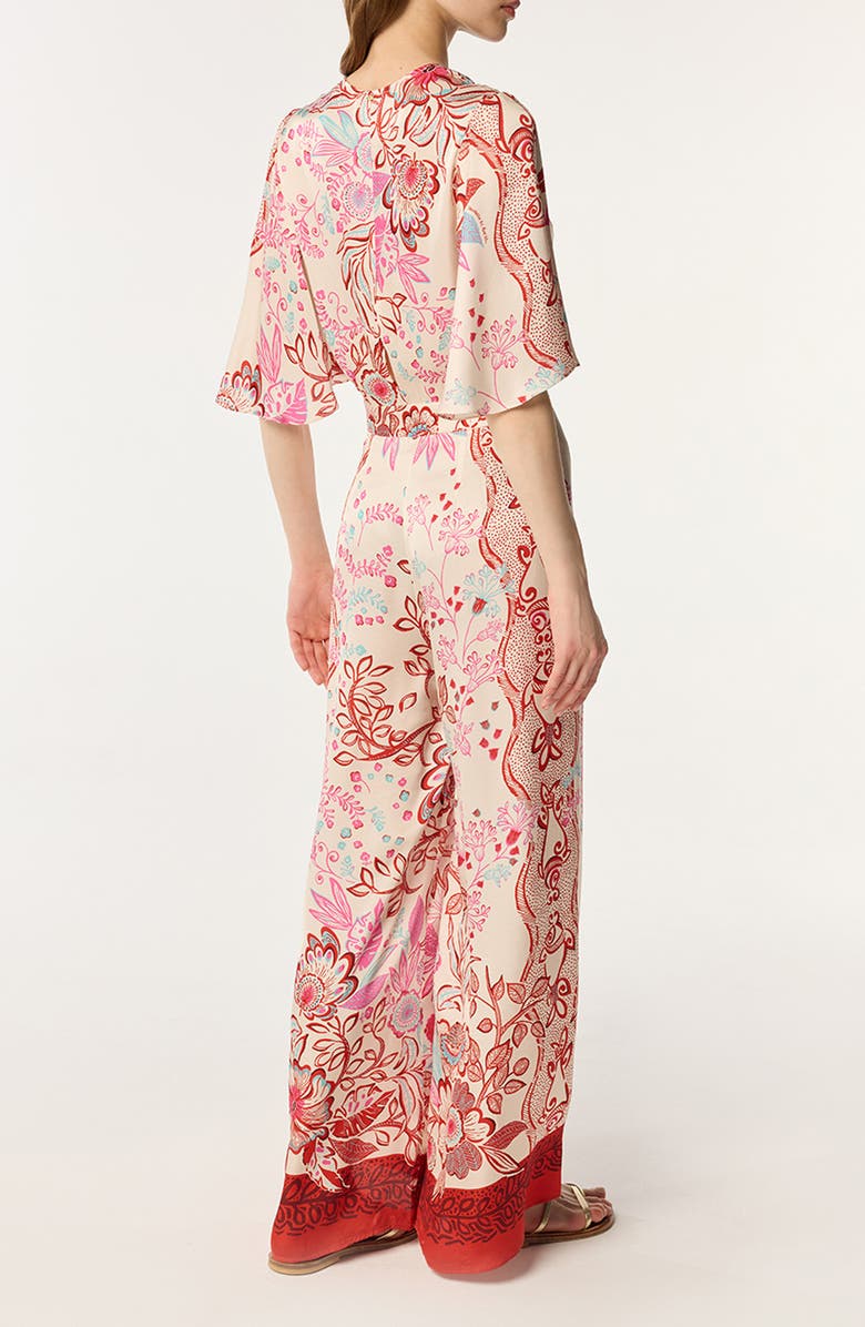 Poupette St Barth Celie Flutter Sleeve Wide Leg Jumpsuit, Alternate, color,