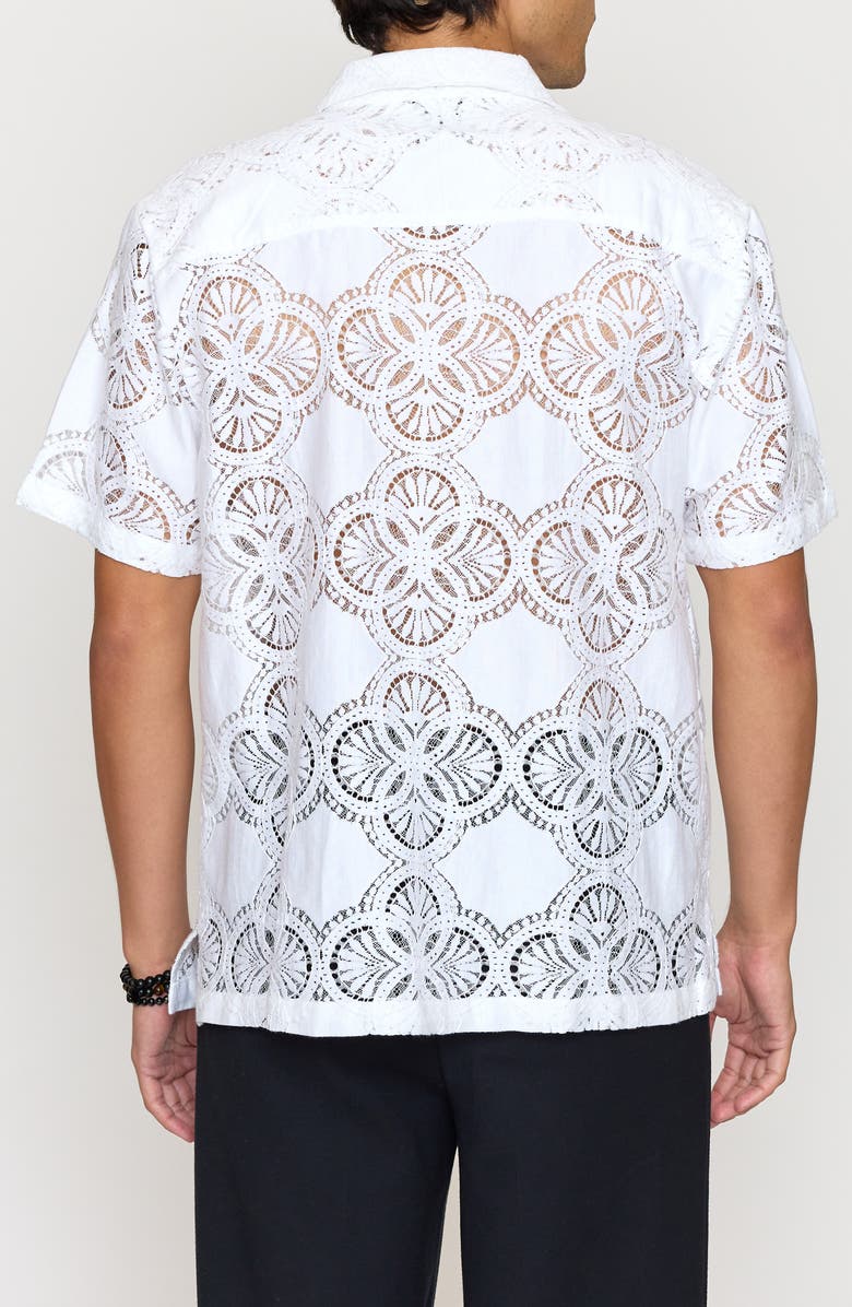 Raga Floral Lace Camp Shirt, Alternate, color, White
