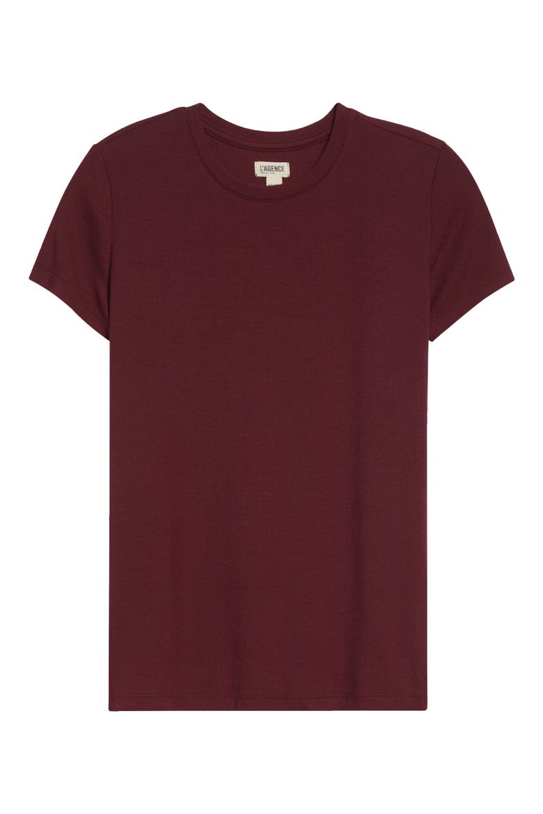 Ressi Crewneck T-Shirt, Alternate, color, DARK PORT