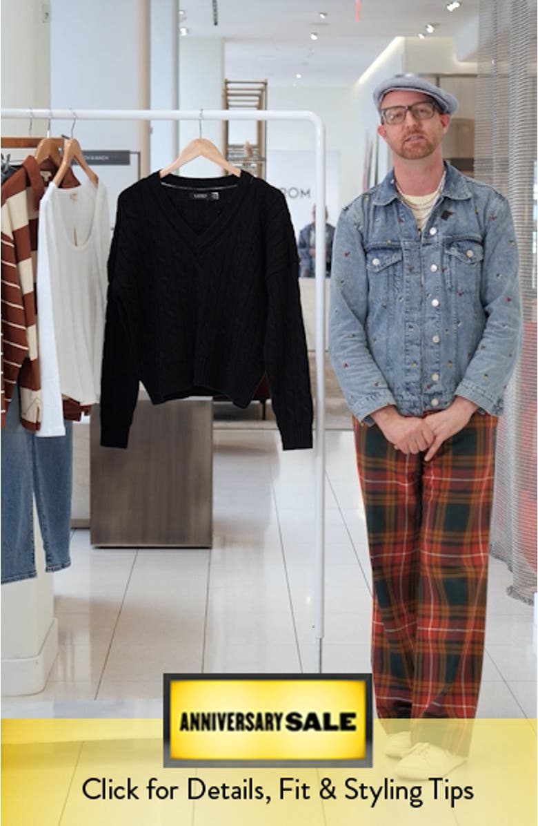 Pointelle & Cable Knit Cricket Sweater, sales video thumbnail