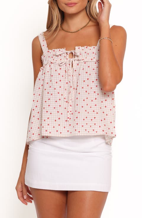 Renata Floral Gingham Babydoll Tank