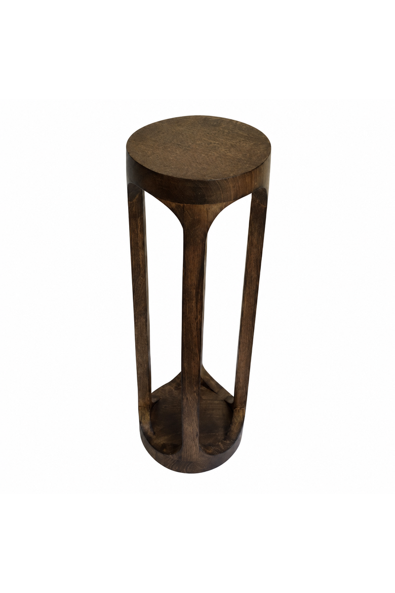 Mango Wood Handmade Round Drink Table, Main, color, Natural Brown