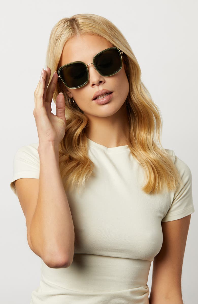 DIFF Genevive 57mm Polarized Square Sunglasses, Alternate, color, 