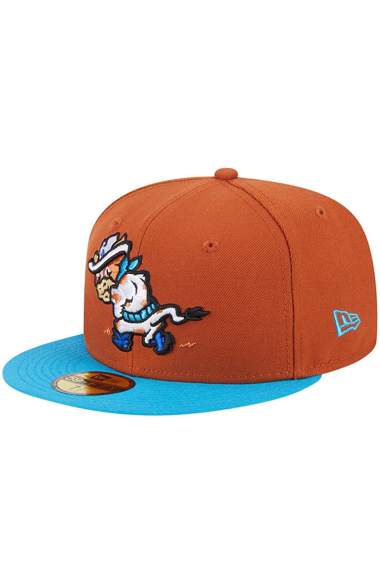 New Era Men's New Era Brown Amarillo Sod Poodles Theme Nights Amarillo Calf Fries Alternate 1 59FIFTY Fitted Hat, Main, color, 