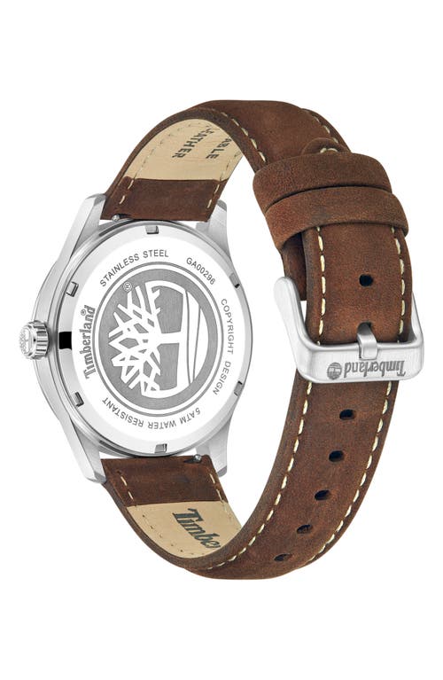 Timberland Rambush Leather Strap Watch, 42mm In Dark Brown