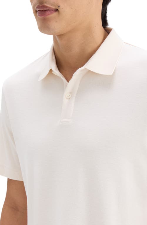 Theory Kayser Solid Modal Blend Polo In Eggshell