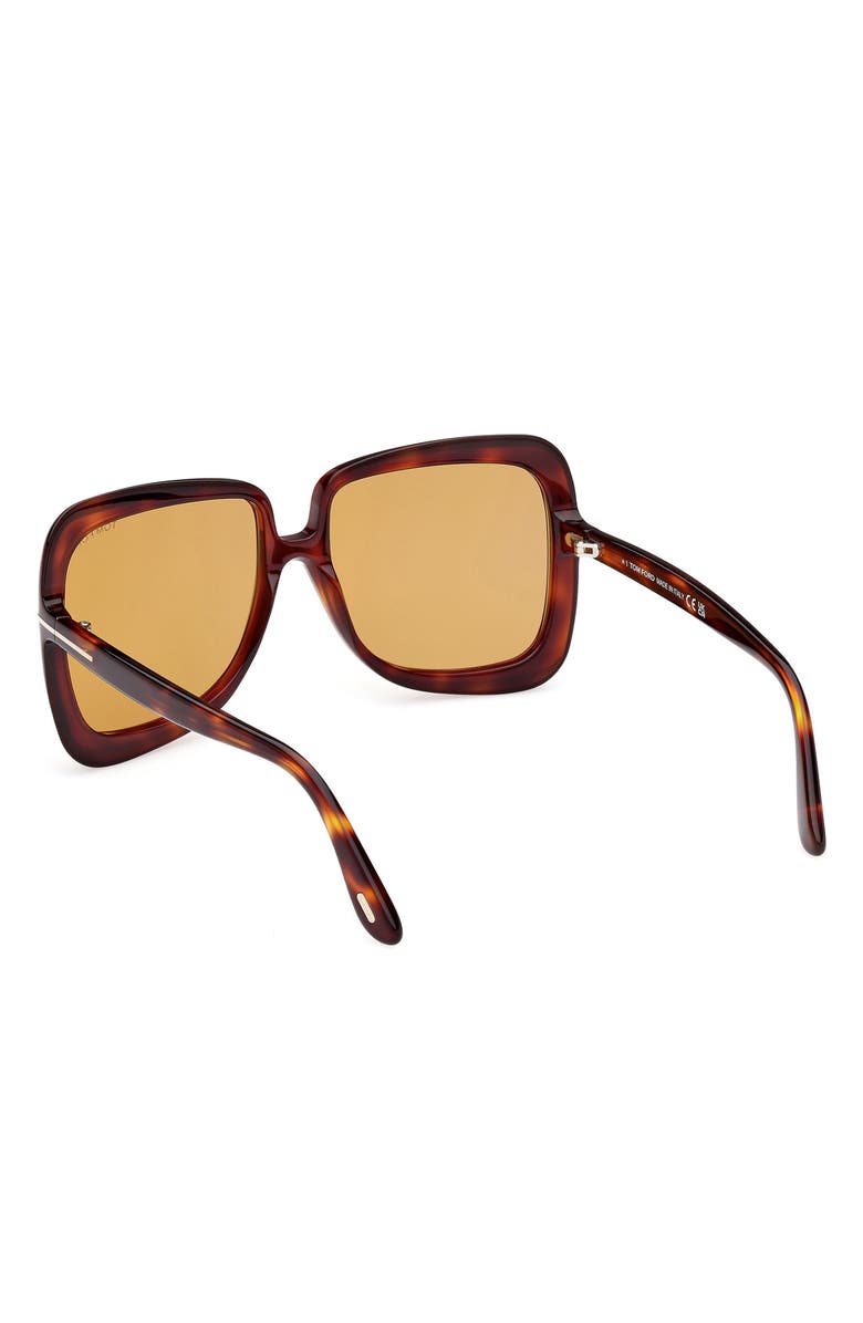 TOM FORD Lorelai 59mm Square Sunglasses, Alternate, color, Dark Havana / Brown