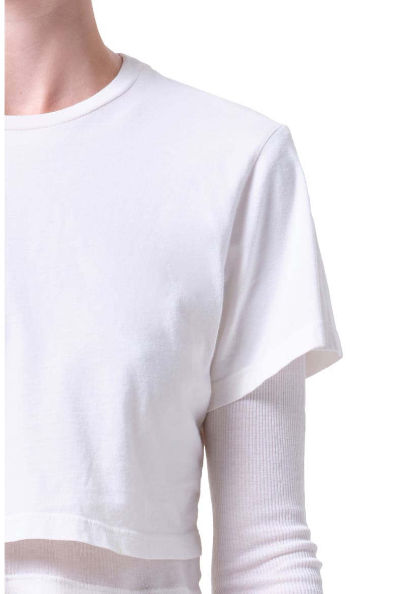 Romily Layered Long Sleeve Crop Top, Alternate, color, WHITE ASH WHITE