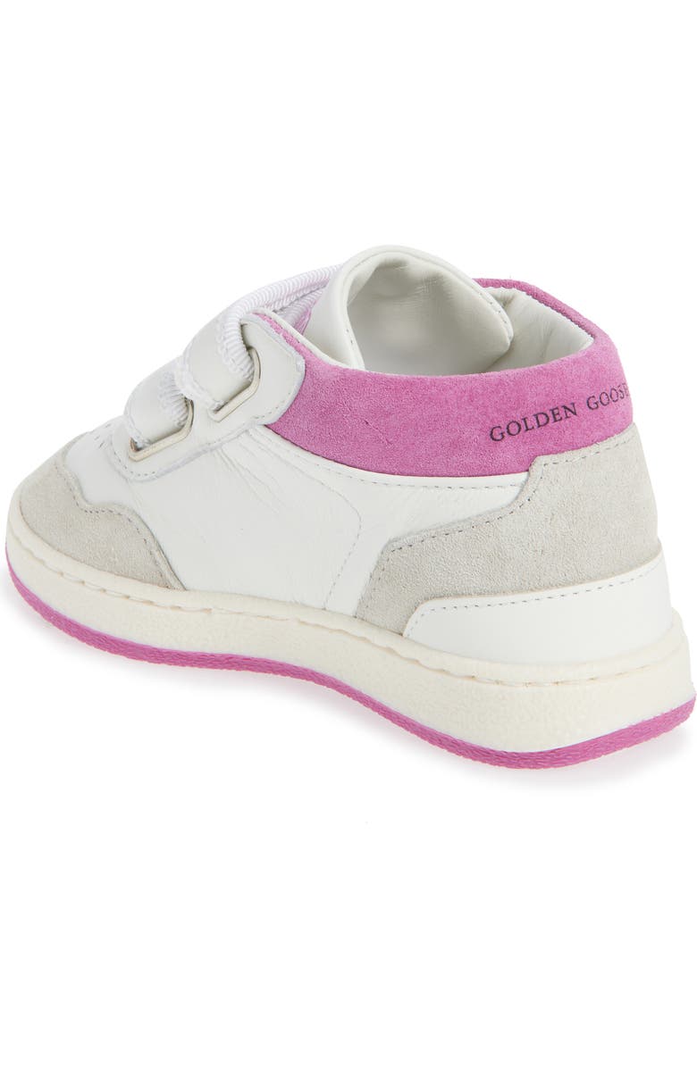 Golden Goose Kids' June Basket Mid Top Sneaker, Alternate, color, White/ Pink/ Gray